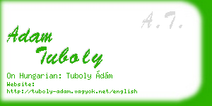 adam tuboly business card